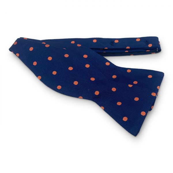 College Collection Dots: Bow - Navy/Orange