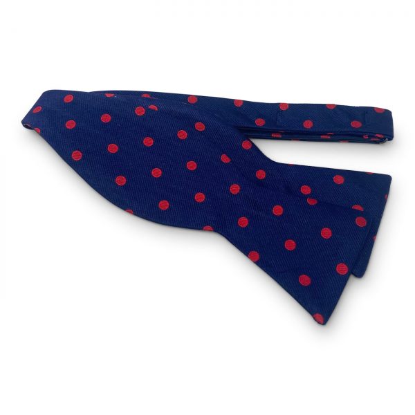 College Collection Dots: Bow - Navy/Red