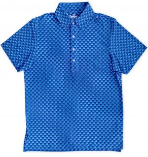 Fairway Fliers: Upcycled Club Polo - Mid-Blue