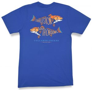 Charleston Red Fish: Short Sleeve T-Shirt - Headwater Blue