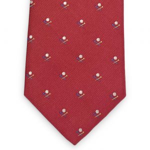 Golf Ball & Tee: Tie - Red