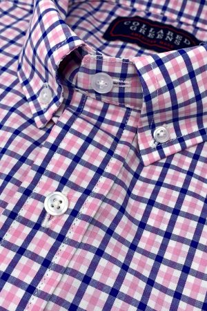 Waverly: Brookline Button Down Shirt - Pink/Navy